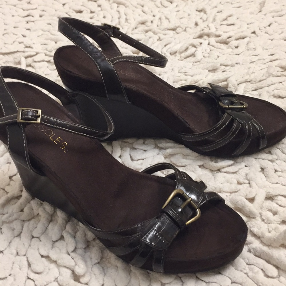 Aerosoles Wedged Sandals, Brown